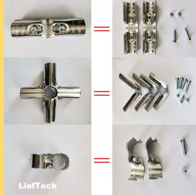Structure modulaire raccords pour tuyaux de déchets de chrome pour rack de stockage