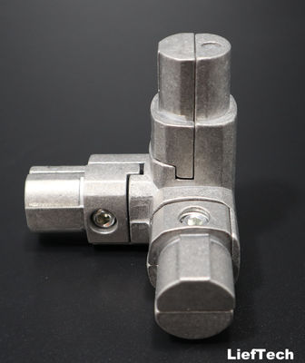 Connecteur anodisé en aluminium pour tuyau à 90 degrés en trois dimensions