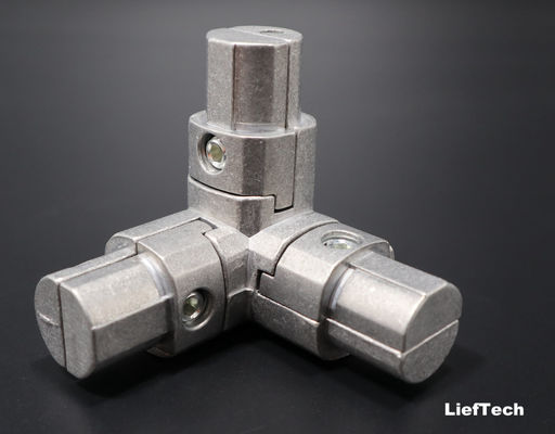 Connecteur anodisé en aluminium pour tuyau à 90 degrés en trois dimensions